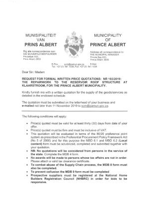 RFQ 193 of 2019 Repairwork to Reservoir Roof Structure at Klaarstroom.pdf