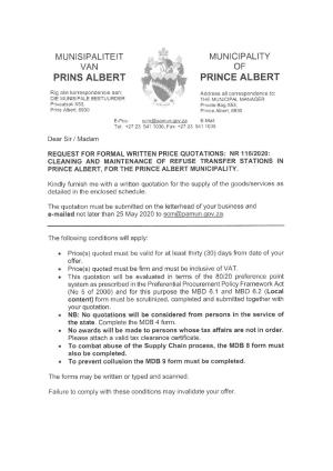 RFQ 116 of 2020 CLEANING AND MAINTENANCE OF REFUSE TRANSFER STATIONS IN PRINCE ALBERT.pdf