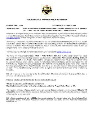 Tender Advert - Tender 26 of 2021 (Prepaid Water Meters) PAMun.pdf