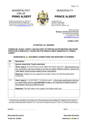 ADDENDUM 2 - CLARIFICATION (TENDER 26 OF 2021).pdf