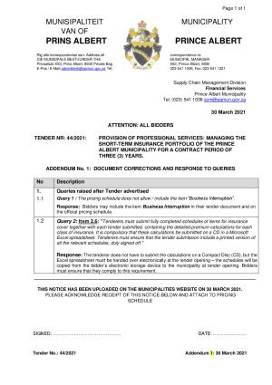 ADDENDUM 1 - CLARIFICATION (30 March 2021) Tender 44 of 2021.pdf