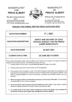 RFQ 71 of 2021 - Cold Pothole Asphalt.pdf