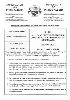 RFQ 95 of 2021 - Electrical Components (RFQ DOCUMENT).pdf