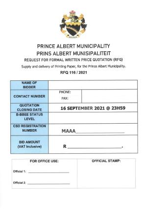 Prince Albert Mun - RFQ 116 of 2021 (Supply and delivery of printing paper).pdf