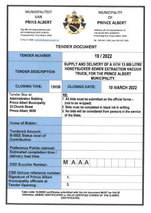 Prince Albert Mun - Tender Document - Tender 19 of 2022 (13000L Sewer Truck).pdf
