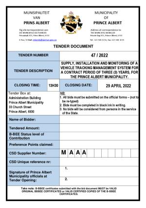 Prince Albert Mun - Tender Document - Tender 47 of 2022 (Vehicle Tracking and Management system).pdf
