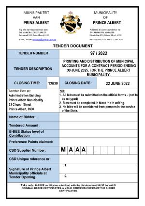 Tender Document - Prince Albert (Tender 97-2022 Printing and distribution of municipal accounts).pdf