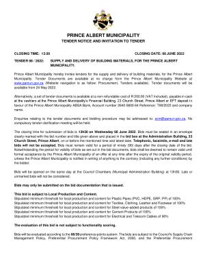 Tender Notice - Prince Albert Mun (Tender 98-2022 Building Materials).pdf