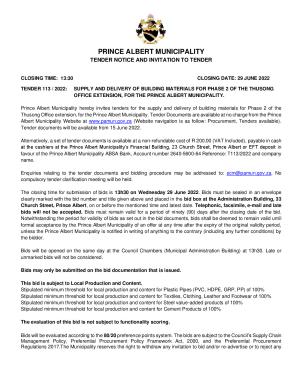 Prince Albert Mun - TENDER NOTICE - Tender 113-2022 Building Materials (Thusong Phase 2 Ext).pdf