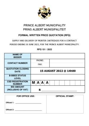 PRINCE ALBERT MUN - RFQ 151 of 2022 (Cartridges until 30 June 2023).pdf