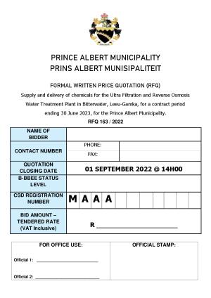 Prince Albert Mun - BID DOCUMENT - RFQ 163 of 2022 (Chemicals LG WTW).pdf