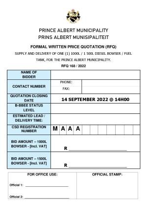 Prince Albert Mun - RFQ DOCUMENT - RFQ 168 of 2022 (Diesel Bowser).pdf