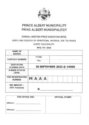Prince Albert Mun - RFQ Document - RFQ 173 of 2022 (Operational Material).pdf