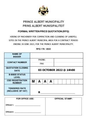 Prince Albert Mun - RFQ 178 of 2022 (Hiring of Plant and machinery until 30 June 2023).pdf