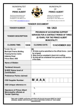 Prince Albert Mun - TENDER DOCUMENT - Tender 190 of 2022 (Accounting Support Services).pdf