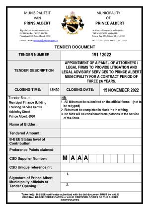 Prince Albert Mun - TENDER DOCUMENT - Tender 191 of 2022 (Panel of Attorneys).pdf