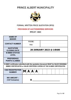 Prince Albert Mun - BID DOCUMENT - RFQ 06 of 2023 (Auctioneering Services).pdf