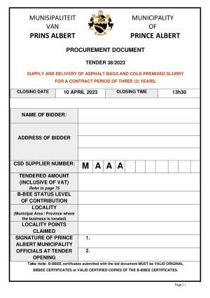 Prince Albert Mun - TENDER DOCUMENT (Tender 38 of 2023 - Cold Asphalt & Premixed Slurry).pdf