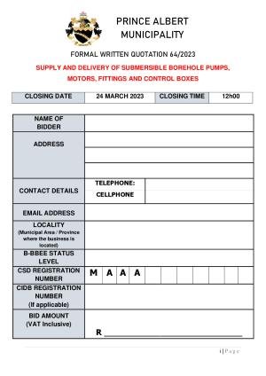 Prince Albert Mun - BID DOCUMENT (RFQ 64 of 2023 - Borehole Pumps, Motors, Control Boxes).docx.pdf