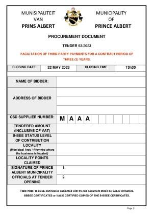 Prince Albert Mun - TENDER DOCUMENT (Tender 93_2023 3rd Party payments).pdf