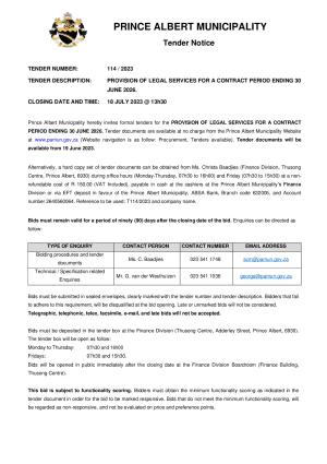 Prince Albert Mun - TENDER NOTICE (Tender 114_2023 - Legal Services).pdf