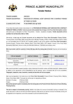 WC052 Tender Notice TD200_2023 Internal audit services.pdf