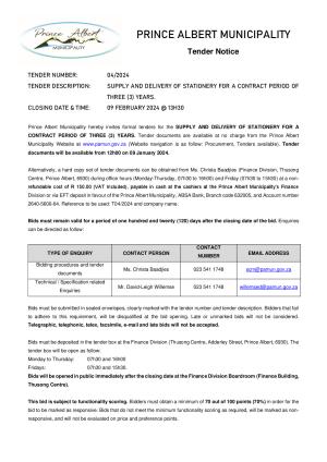 Prince Albert Mun Tender Notice 04_2024 - Stationery (Eng).pdf