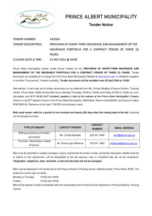 Prince Albert Notice TD49_2024 - Short-term insurance.pdf