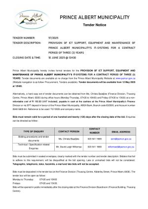 PAMun Tender Notice TD57_2025 - ICT Support Services, Equipment & Maintenance.pdf