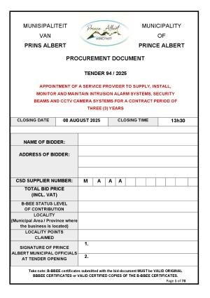 PAMun Tender Document TD94__2025 _Alarm System & CCTV Cameras.pdf