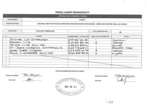 OPENING RESULTS - Tender 74 of 2024