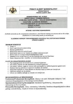 KENNISGEWING NR 91 -2023 ALGEMENE WERKER- TOEGANGSBEHEER -STORTINGSTERREIN.pdf