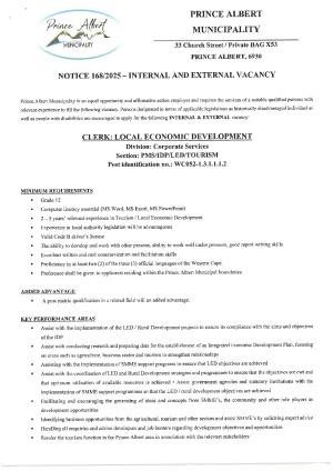 Notice 168-2025 Clerk Local Economic Development.pdf