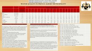 WATER QUALITY PRINCE ALBERT JUNE