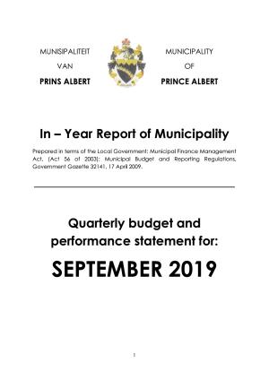PAMUN Section 52d First Quarterly Performance Report ending September 2019 Signed (1)