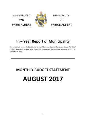 Monthly Report - August 2017
