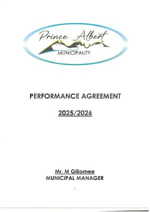 Performance Agreement - Municipal Manager - Adv Giliomee