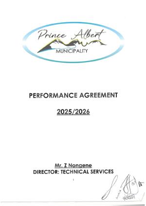 Performance Agreement - Director Technical Services - Z Nongene