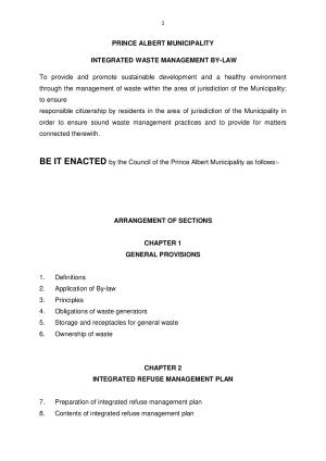 Integrated Waste Management By-law