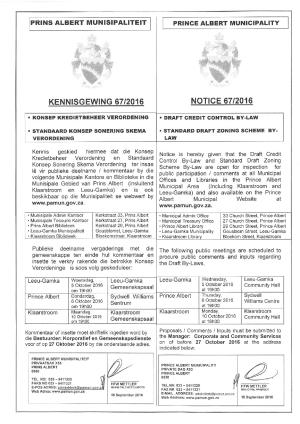 Kennisgewing 67-2016 - By-Laws