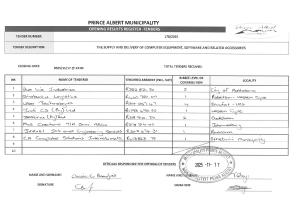Opening Results - Tender 178_2025
