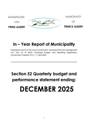 Section 52(d) Report - Quarter 2 October to December 2025