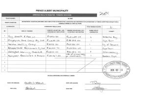 Opening Results - Tender 01_2026