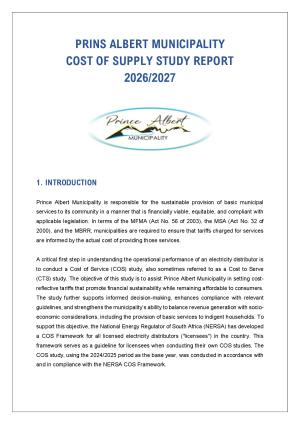 WC052_Cost-of-Supply-Report-Prins Albert_Draft