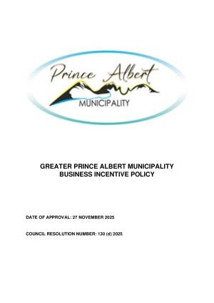Greater Prince Albert Municipality Business Incentive Policy