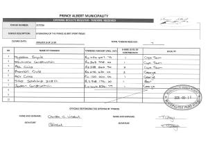 Opening Results - Tender 37_2026