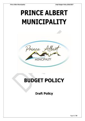 WC052 Prince Albert Municipality Draft Budget Policy_March 2026