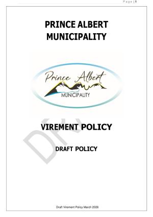 WC052 Prince Albert Municipality Draft Virement Policy_March 2026