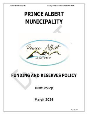 WC052 Prince Albert Municipality Fundings & Reserves Policy Draft March 2026