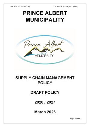 WC052 Prince Albert Municipality SCM Policy 2026_2027 (Draft)